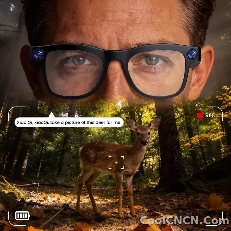 AI smart glasses with 200W pixels, equipped with a camera and video glasses - detail