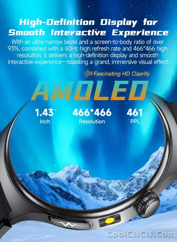 CoolWiz New Healthcare-Grade Smartwatch — Health Monitoring (Uric Acid, Lipids), ECG + PPG, Temperature, BMI, Bluetooth Calls, iOS Health smartwatch for outdoor sports and everyday use - detail