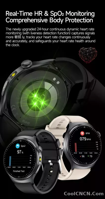 CoolWiz New Healthcare-Grade Smartwatch — Health Monitoring (Uric Acid, Lipids), ECG + PPG, Temperature, BMI, Bluetooth Calls, iOS Health smartwatch for outdoor sports and everyday use - detail