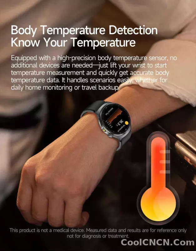 CoolWiz New Healthcare-Grade Smartwatch — Health Monitoring (Uric Acid, Lipids), ECG + PPG, Temperature, BMI, Bluetooth Calls, iOS Health smartwatch for outdoor sports and everyday use - detail