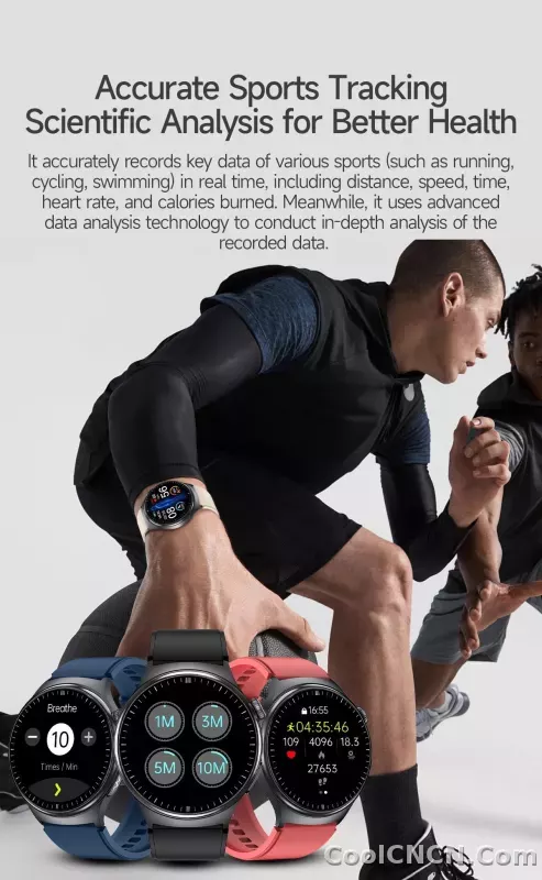 CoolWiz New Healthcare-Grade Smartwatch — Health Monitoring (Uric Acid, Lipids), ECG + PPG, Temperature, BMI, Bluetooth Calls, iOS Health smartwatch for outdoor sports and everyday use - detail