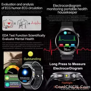 CoolWiz New Healthcare-Grade Smartwatch — Health Monitoring (Uric Acid, Lipids), ECG + PPG, Temperature, BMI, Bluetooth Calls, iOS Health smartwatch for outdoor sports and everyday use - view 5