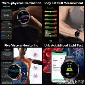 CoolWiz New Healthcare-Grade Smartwatch — Health Monitoring (Uric Acid, Lipids), ECG + PPG, Temperature, BMI, Bluetooth Calls, iOS Health smartwatch for outdoor sports and everyday use - view 6