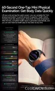 CoolWiz New Healthcare-Grade Smartwatch — Health Monitoring (Uric Acid, Lipids), ECG + PPG, Temperature, BMI, Bluetooth Calls, iOS Health smartwatch for outdoor sports and everyday use - view 16