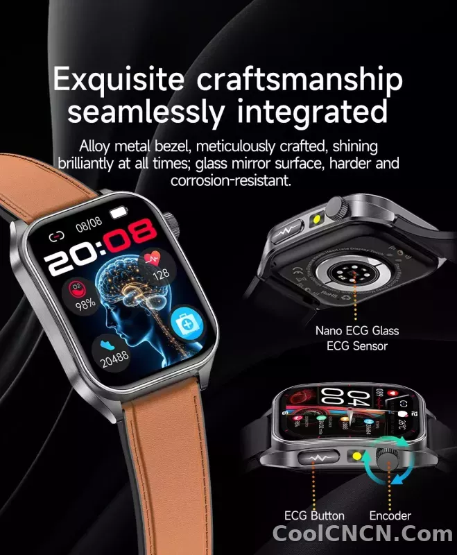 CoolWiz New Laser Therapy Smart Watch, ECG+PPG, Men’s 3D Curved Design, Sapphire Glass, Blood Pressure, Uric Acid, Lipids Monitoring, Sports smartwatch for outdoor activities and daily use - detail