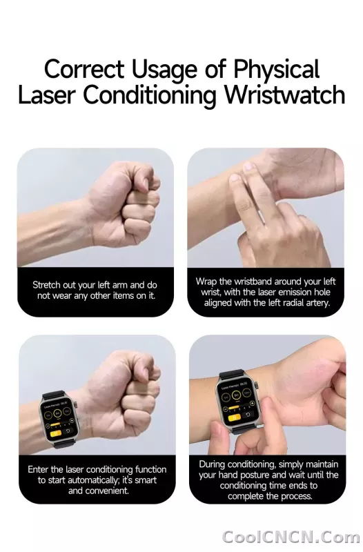 CoolWiz New Laser Therapy Smart Watch, ECG+PPG, Men’s 3D Curved Design, Sapphire Glass, Blood Pressure, Uric Acid, Lipids Monitoring, Sports smartwatch for outdoor activities and daily use - detail