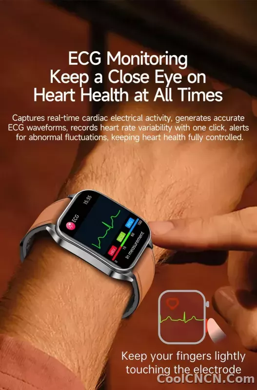 CoolWiz New Laser Therapy Smart Watch, ECG+PPG, Men’s 3D Curved Design, Sapphire Glass, Blood Pressure, Uric Acid, Lipids Monitoring, Sports smartwatch for outdoor activities and daily use - detail