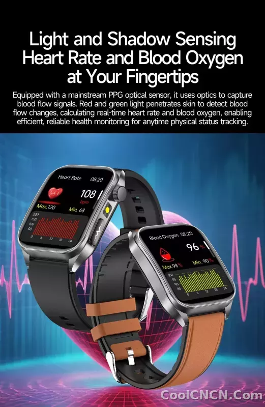CoolWiz New Laser Therapy Smart Watch, ECG+PPG, Men’s 3D Curved Design, Sapphire Glass, Blood Pressure, Uric Acid, Lipids Monitoring, Sports smartwatch for outdoor activities and daily use - detail
