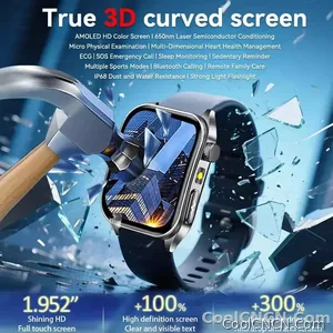 CoolWiz New Laser Therapy Smart Watch, ECG+PPG, Men’s 3D Curved Design, Sapphire Glass, Blood Pressure, Uric Acid, Lipids Monitoring, Sports smartwatch for outdoor activities and daily use - view 3