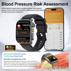 CoolWiz New Laser Therapy Smart Watch, ECG+PPG, Men’s 3D Curved Design, Sapphire Glass, Blood Pressure, Uric Acid, Lipids Monitoring, Sports smartwatch for outdoor activities and daily use - view 7