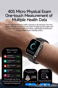 CoolWiz New Laser Therapy Smart Watch, ECG+PPG, Men’s 3D Curved Design, Sapphire Glass, Blood Pressure, Uric Acid, Lipids Monitoring, Sports smartwatch for outdoor activities and daily use - view 21