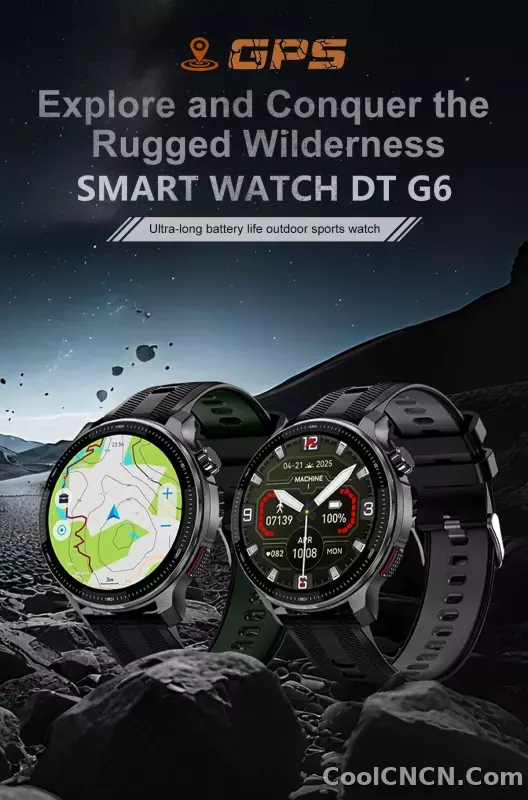 CoolWiz Smartwatch with built-in GPS, offline maps, 4GB memory, 3ATM water resistance, 500mAh battery, compass, call making, sports swimming band for outdoor activities and everyday use - detail