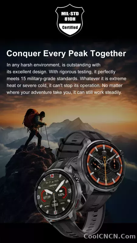 CoolWiz Smartwatch with built-in GPS, offline maps, 4GB memory, 3ATM water resistance, 500mAh battery, compass, call making, sports swimming band for outdoor activities and everyday use - detail