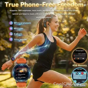 CoolWiz Smartwatch with built-in GPS, offline maps, 4GB memory, 3ATM water resistance, 500mAh battery, compass, call making, sports swimming band for outdoor activities and everyday use - view 4