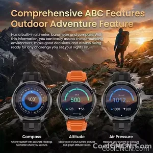CoolWiz Smartwatch with built-in GPS, offline maps, 4GB memory, 3ATM water resistance, 500mAh battery, compass, call making, sports swimming band for outdoor activities and everyday use - view 5
