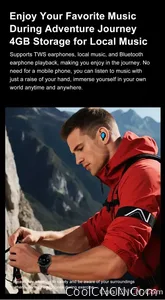 CoolWiz Smartwatch with built-in GPS, offline maps, 4GB memory, 3ATM water resistance, 500mAh battery, compass, call making, sports swimming band for outdoor activities and everyday use - view 25