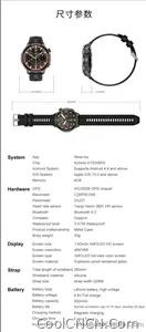 CoolWiz Smartwatch with built-in GPS, offline maps, 4GB memory, 3ATM water resistance, 500mAh battery, compass, call making, sports swimming band for outdoor activities and everyday use - view 32