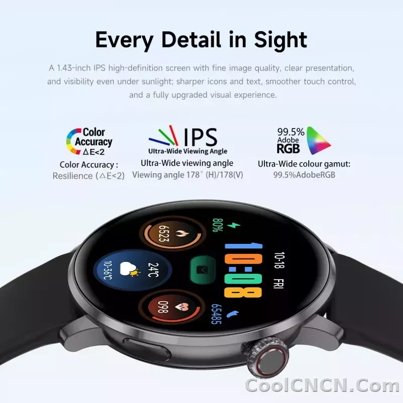 CoolWiz New Women’s Smart Watch, 1.43″ AMOLED HD Screen, GPS, Heart Rate Monitor, Bluetooth Calling, Waterproof, Outdoor Smart Watch for Women, Suitable for Sports, Outdoor Activities, and Daily Use - detail