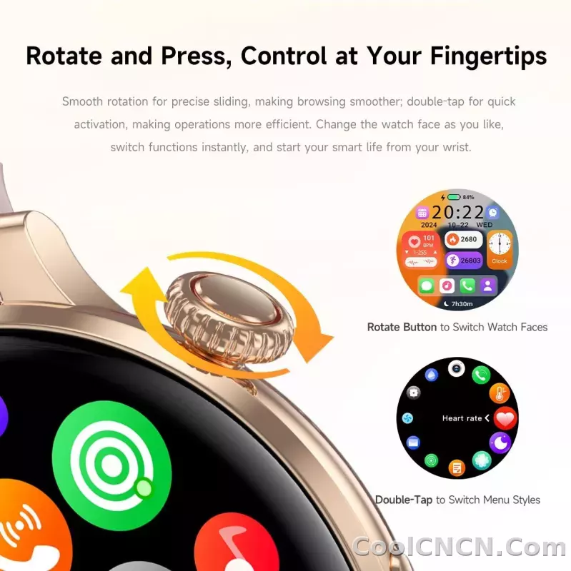 CoolWiz New Women’s Smart Watch, 1.43″ AMOLED HD Screen, GPS, Heart Rate Monitor, Bluetooth Calling, Waterproof, Outdoor Smart Watch for Women, Suitable for Sports, Outdoor Activities, and Daily Use - detail