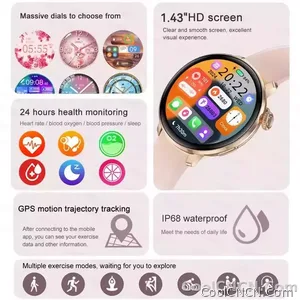 CoolWiz New Women’s Smart Watch, 1.43″ AMOLED HD Screen, GPS, Heart Rate Monitor, Bluetooth Calling, Waterproof, Outdoor Smart Watch for Women, Suitable for Sports, Outdoor Activities, and Daily Use - view 1