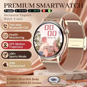 CoolWiz New Women’s Smart Watch, 1.43″ AMOLED HD Screen, GPS, Heart Rate Monitor, Bluetooth Calling, Waterproof, Outdoor Smart Watch for Women, Suitable for Sports, Outdoor Activities, and Daily Use - view 3