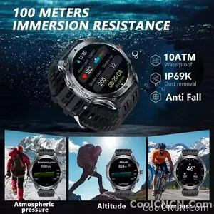CoolWiz 025 Professional Sports Smart Watch, Military-Grade, Dual-Band GPS Positioning for Men, 10 ATM Water Resistance, 1000 mAh Battery, Compass Bracelet, Compatible with iOS—Ideal for Outdoor Sports and Everyday Use - view 4