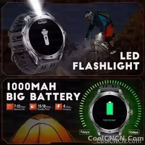 CoolWiz 025 Professional Sports Smart Watch, Military-Grade, Dual-Band GPS Positioning for Men, 10 ATM Water Resistance, 1000 mAh Battery, Compass Bracelet, Compatible with iOS—Ideal for Outdoor Sports and Everyday Use - view 7