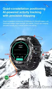 CoolWiz 025 Professional Sports Smart Watch, Military-Grade, Dual-Band GPS Positioning for Men, 10 ATM Water Resistance, 1000 mAh Battery, Compass Bracelet, Compatible with iOS—Ideal for Outdoor Sports and Everyday Use - view 13