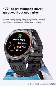 CoolWiz 025 Professional Sports Smart Watch, Military-Grade, Dual-Band GPS Positioning for Men, 10 ATM Water Resistance, 1000 mAh Battery, Compass Bracelet, Compatible with iOS—Ideal for Outdoor Sports and Everyday Use - view 16