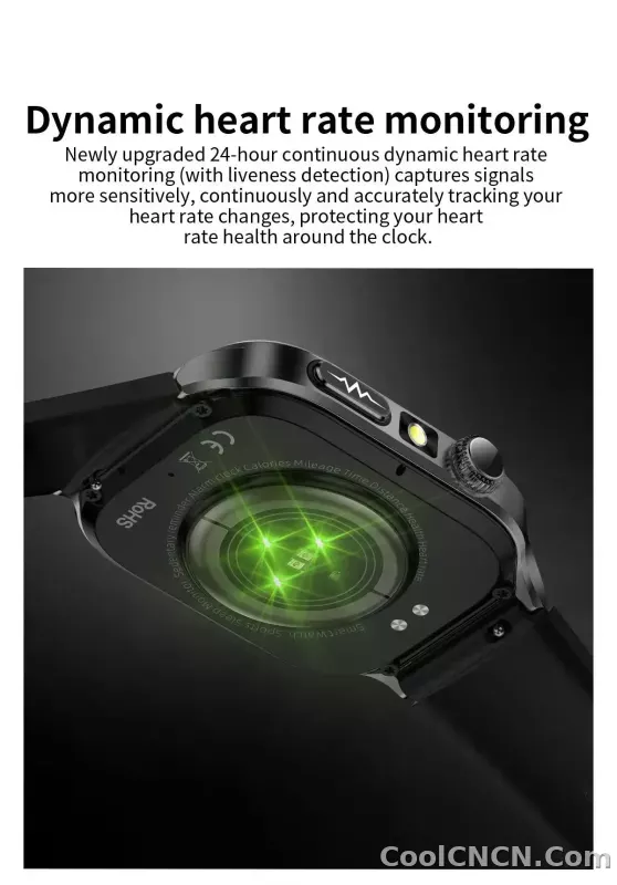 CoolWiz Health Blood Pressure ECG + PPG Monitor Smartwatch for Men — uric acid, blood fat, five organ monitoring, call capability, health tracker, compatible with iOS, suitable for outdoor sports and daily use - detail
