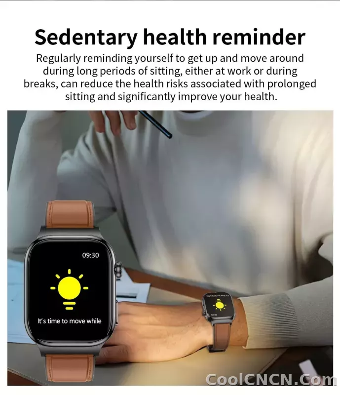 CoolWiz Health Blood Pressure ECG + PPG Monitor Smartwatch for Men — uric acid, blood fat, five organ monitoring, call capability, health tracker, compatible with iOS, suitable for outdoor sports and daily use - detail