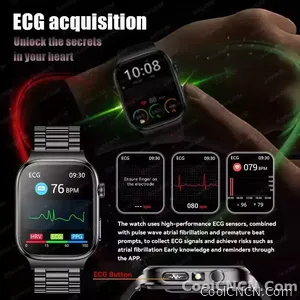 CoolWiz Health Blood Pressure ECG + PPG Monitor Smartwatch for Men — uric acid, blood fat, five organ monitoring, call capability, health tracker, compatible with iOS, suitable for outdoor sports and daily use - view 4