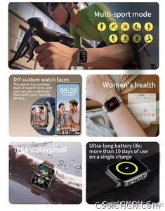CoolWiz Health Blood Pressure ECG + PPG Monitor Smartwatch for Men — uric acid, blood fat, five organ monitoring, call capability, health tracker, compatible with iOS, suitable for outdoor sports and daily use - view 15