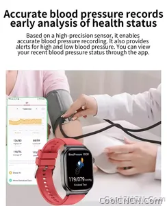 CoolWiz Health Blood Pressure ECG + PPG Monitor Smartwatch for Men — uric acid, blood fat, five organ monitoring, call capability, health tracker, compatible with iOS, suitable for outdoor sports and daily use - view 27