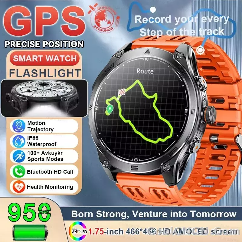 CoolWiz Smart Watch Military Grade with GPS for Men, 1000mAh Battery, 10 ATM Water Resistance, Compass, Blood Pressure Monitor, Call Function, Sports Smart Watch for Outdoor Activities and Everyday Use - detail