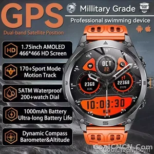 CoolWiz Smart Watch Military Grade with GPS for Men, 1000mAh Battery, 10 ATM Water Resistance, Compass, Blood Pressure Monitor, Call Function, Sports Smart Watch for Outdoor Activities and Everyday Use - view 6