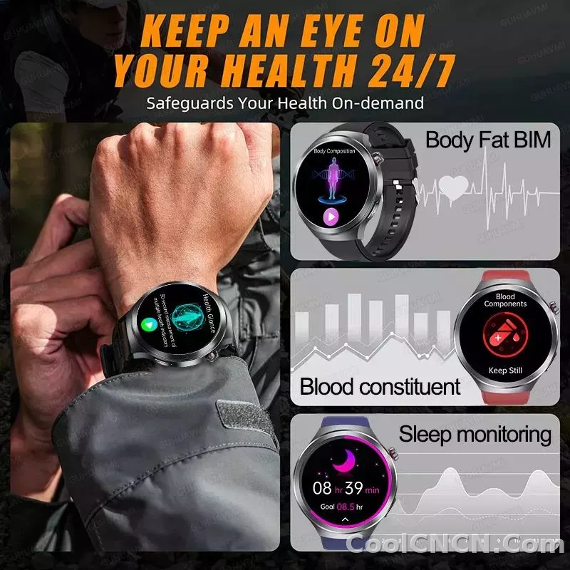 CoolWiz Smart Watch for Body Composition, Blood Pressure, NFC ECG + PPG, Body Temperature, Uric Acid, Lipids, Call Function; Waterproof Smart Watch for Men, suitable for outdoor sports and daily use - detail