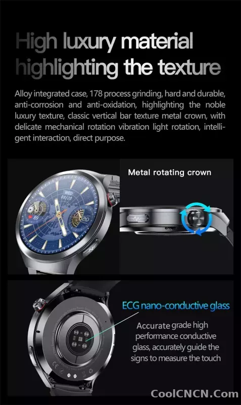 CoolWiz Smart Watch for Body Composition, Blood Pressure, NFC ECG + PPG, Body Temperature, Uric Acid, Lipids, Call Function; Waterproof Smart Watch for Men, suitable for outdoor sports and daily use - detail