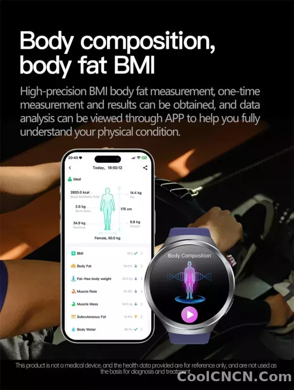 CoolWiz Smart Watch for Body Composition, Blood Pressure, NFC ECG + PPG, Body Temperature, Uric Acid, Lipids, Call Function; Waterproof Smart Watch for Men, suitable for outdoor sports and daily use - detail