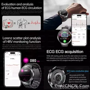 CoolWiz Smart Watch for Body Composition, Blood Pressure, NFC ECG + PPG, Body Temperature, Uric Acid, Lipids, Call Function; Waterproof Smart Watch for Men, suitable for outdoor sports and daily use - view 4