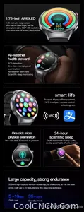 CoolWiz Smart Watch for Body Composition, Blood Pressure, NFC ECG + PPG, Body Temperature, Uric Acid, Lipids, Call Function; Waterproof Smart Watch for Men, suitable for outdoor sports and daily use - view 12