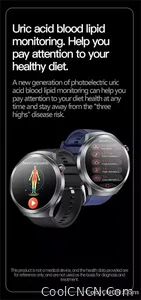 CoolWiz Smart Watch for Body Composition, Blood Pressure, NFC ECG + PPG, Body Temperature, Uric Acid, Lipids, Call Function; Waterproof Smart Watch for Men, suitable for outdoor sports and daily use - view 22