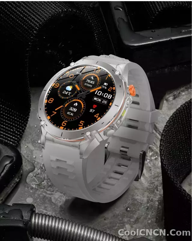 CoolWiz New Outdoor Military Smart Watch for Men with GPS, 3 ATM water resistance, AMOLED sports mode, 730 mAh battery, compass; fitness smartwatch for daily outdoor sports use - detail