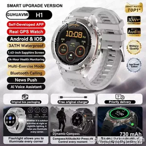 CoolWiz New Outdoor Military Smart Watch for Men with GPS, 3 ATM water resistance, AMOLED sports mode, 730 mAh battery, compass; fitness smartwatch for daily outdoor sports use - view 9
