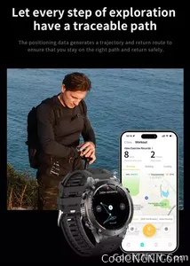 CoolWiz New Outdoor Military Smart Watch for Men with GPS, 3 ATM water resistance, AMOLED sports mode, 730 mAh battery, compass; fitness smartwatch for daily outdoor sports use - view 19