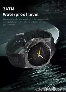 CoolWiz New Outdoor Military Smart Watch for Men with GPS, 3 ATM water resistance, AMOLED sports mode, 730 mAh battery, compass; fitness smartwatch for daily outdoor sports use - view 32