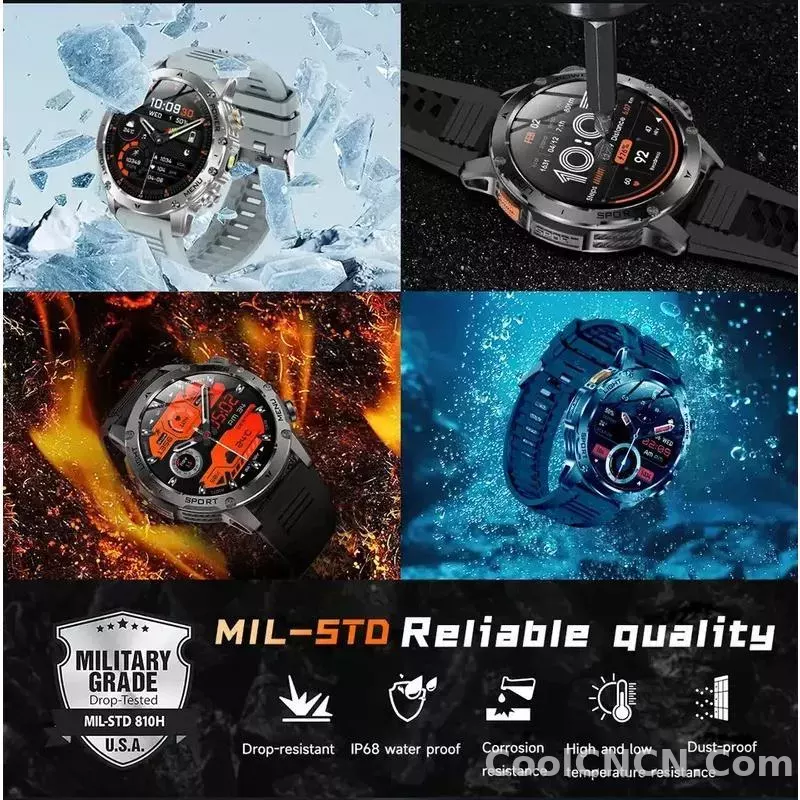 CoolWiz Original T Rex 3 Ultra Military GPS smartwatch with trajectory tracking and compass, 1000 mAh battery, 5 ATM water resistance; smart sports watch for men and women, suitable for outdoor sports and everyday use - detail