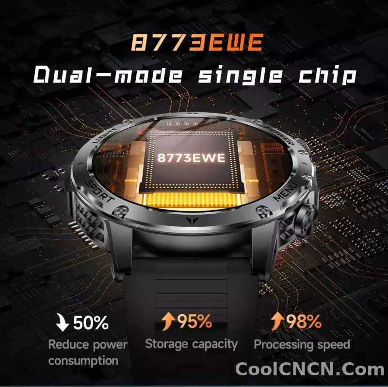 CoolWiz Original T Rex 3 Ultra Military GPS smartwatch with trajectory tracking and compass, 1000 mAh battery, 5 ATM water resistance; smart sports watch for men and women, suitable for outdoor sports and everyday use - detail