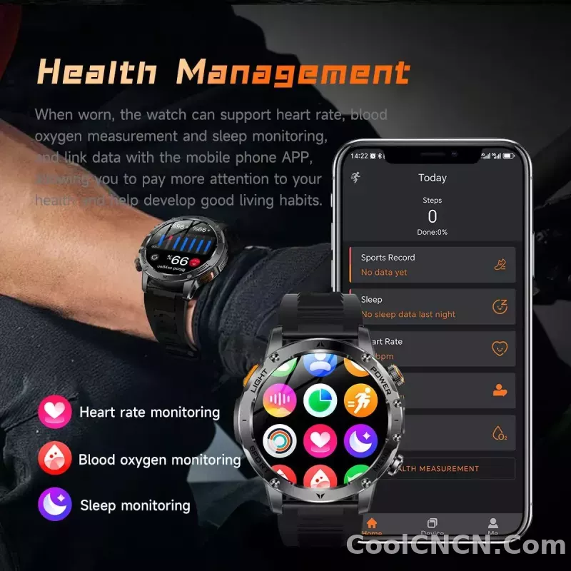 CoolWiz Original T Rex 3 Ultra Military GPS smartwatch with trajectory tracking and compass, 1000 mAh battery, 5 ATM water resistance; smart sports watch for men and women, suitable for outdoor sports and everyday use - detail