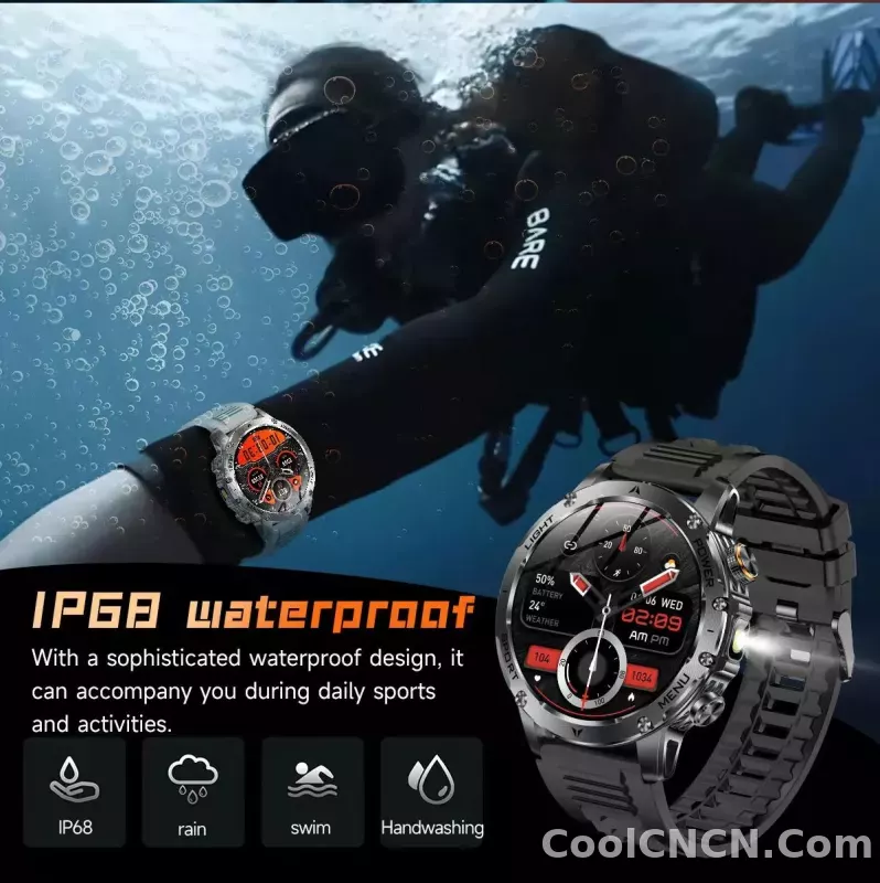 CoolWiz Original T Rex 3 Ultra Military GPS smartwatch with trajectory tracking and compass, 1000 mAh battery, 5 ATM water resistance; smart sports watch for men and women, suitable for outdoor sports and everyday use - detail
